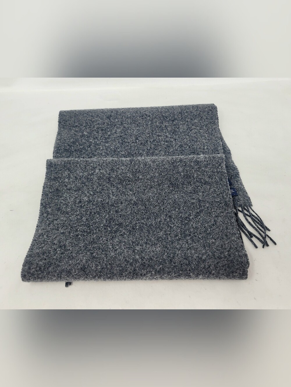 VTG Polo Ralph Lauren Unisex 100% Scotland Wool Charcoal Grey Scarf 90s Preppy - Picture 10 of 13